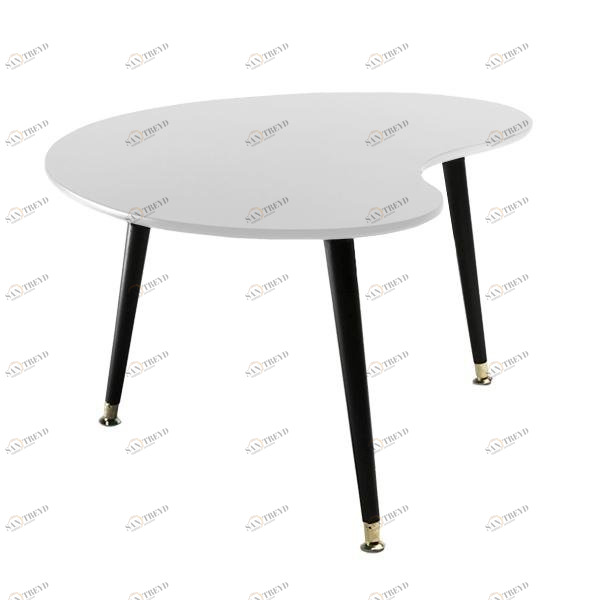 Журнальный столик с деревянными ножками белый "Почка" WOODI  00-3966470 Белый 