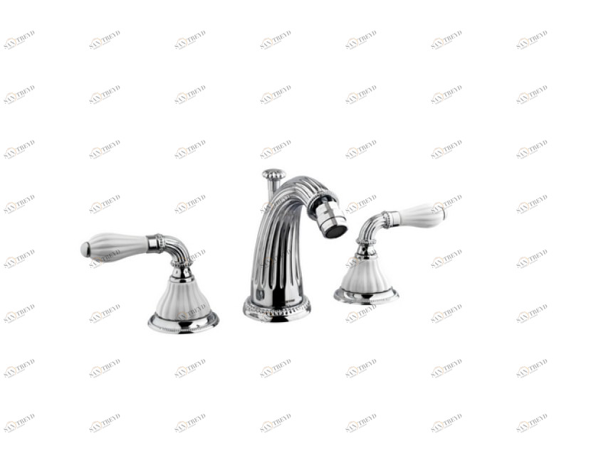 233521.0000.30 Биде с тремя отверстиями, фарфор Античная латунь Mestre Artica