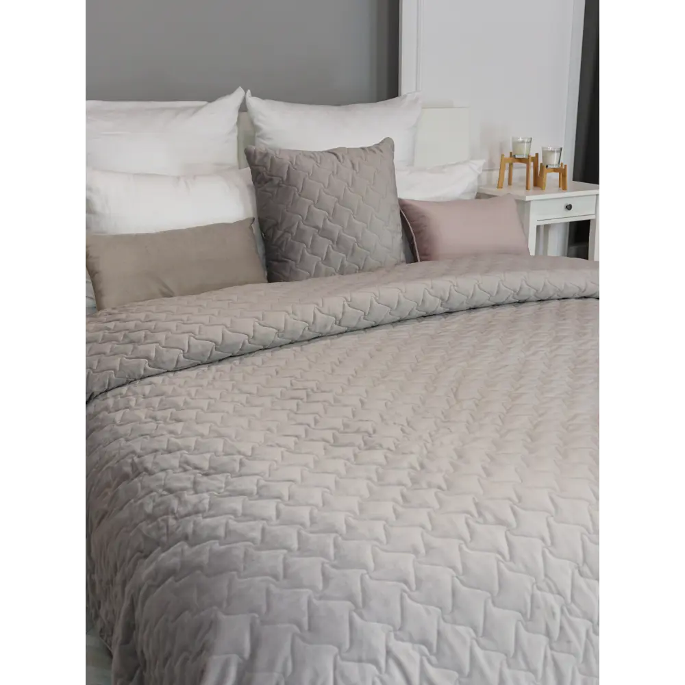 Покрывало Verona 220x240 см бархат цвет серо-коричневый Бельвита Нео-классика STLM-2126190 - Вид №4