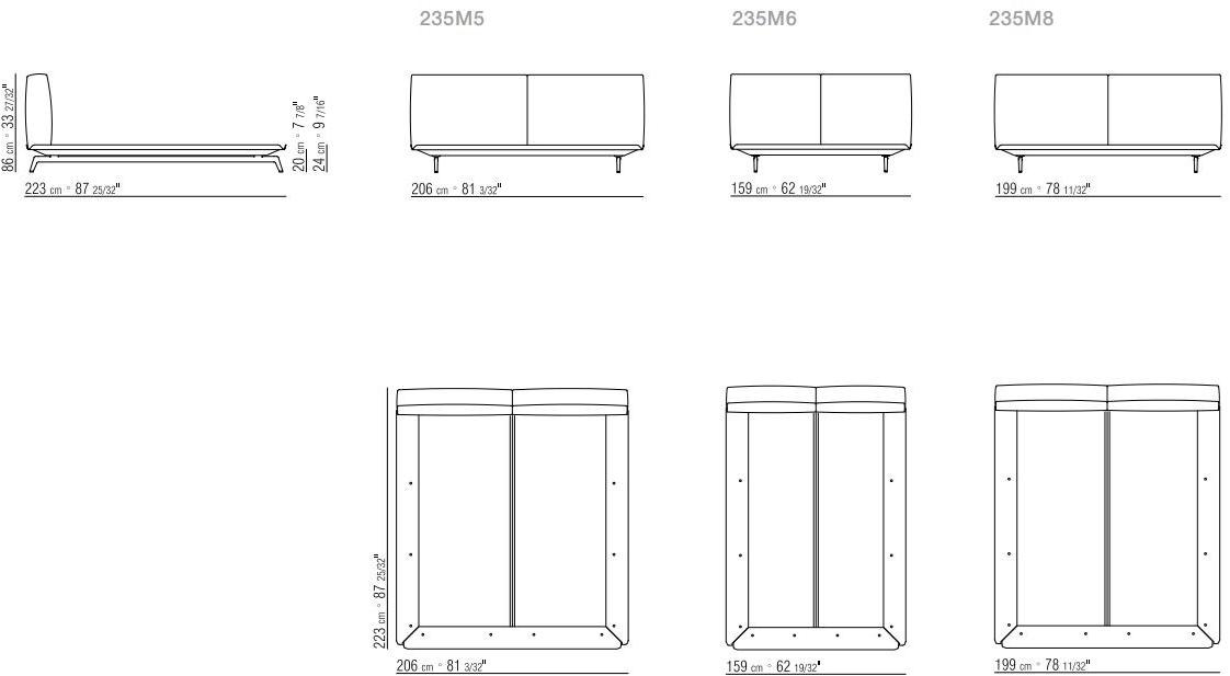 Flexform Двуспальная кровать из ткани с мягким изголовьем Este sun-id-1411685 - Вид №7