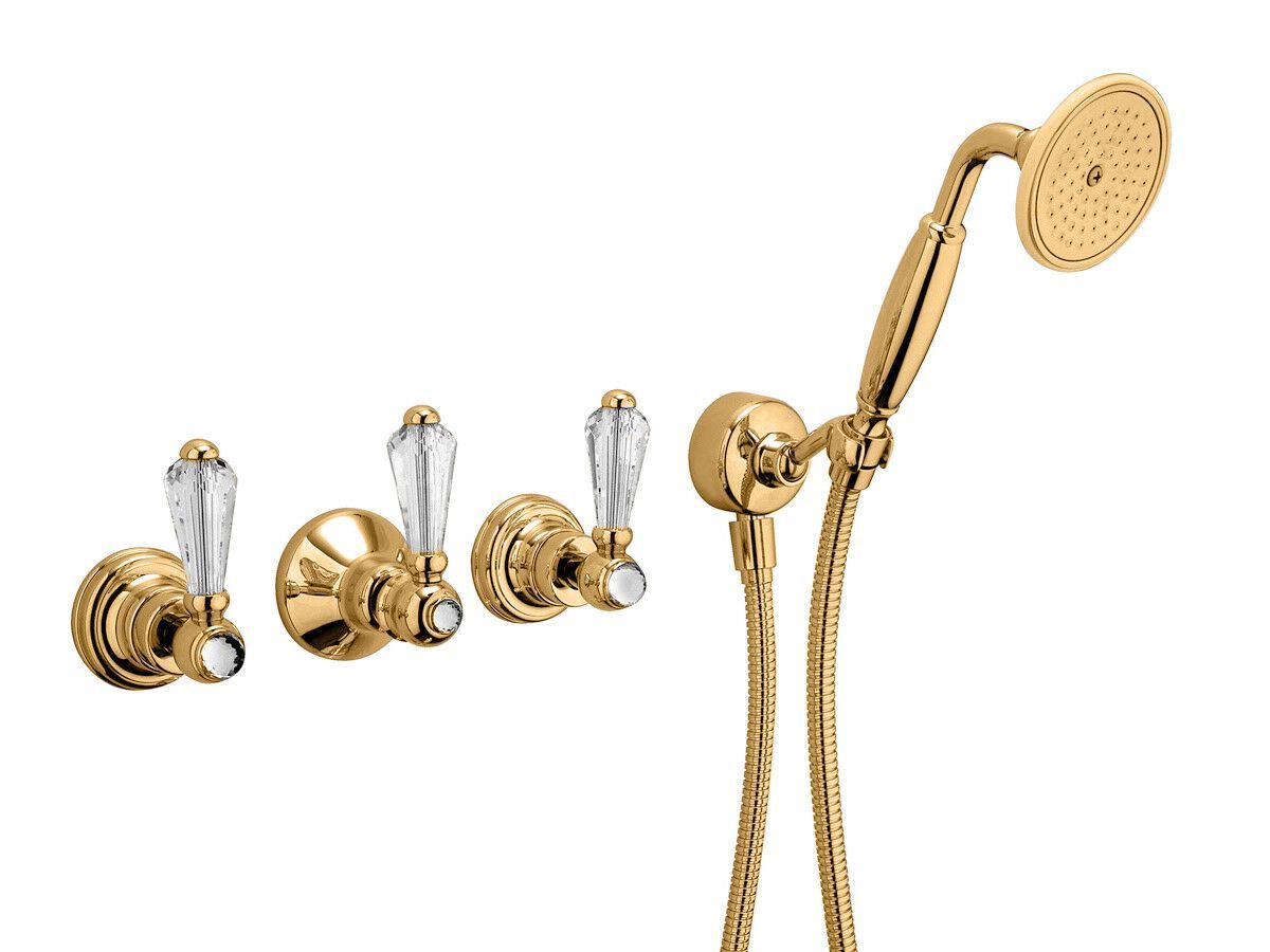 4 отверстия утопленный смеситель для ванны с ручным душем Rubinetterie Frattini Lybra M Style ARCH-00133658