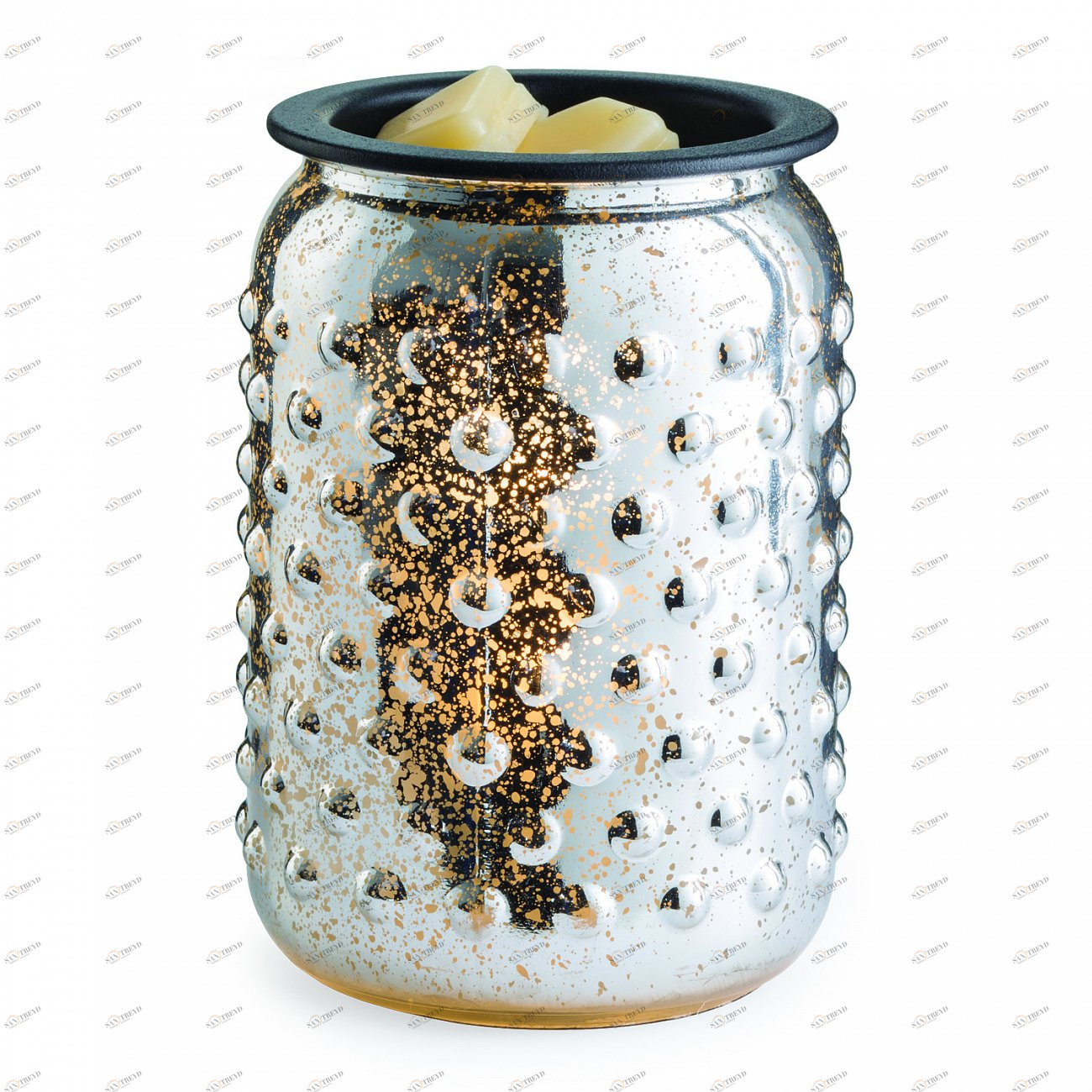 Аромасветильник настольный стеклянный "Серебряный Меркурий" CANDLE WARMERS  268167 Хром 