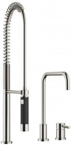 32815625-06_1_27789970-06_1 Смеситель на два отверстия с отдельными розетками с profi-душевым гарнитуром - платина матовая Dornbracht Meta.02