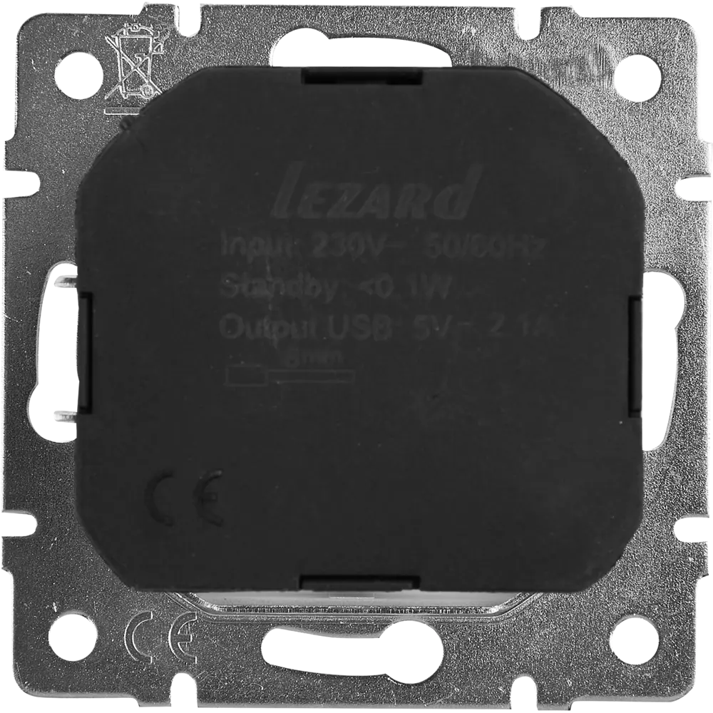 Розетка Lezard Karina с заземлением разъем USB цвет жемчужный белый перламутровый STLM-2044652 - Вид №3