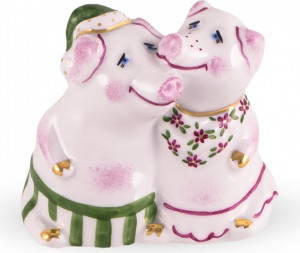 10631304 Дулевский фарфор Скульптура "Влюблённые свинки" Фарфор