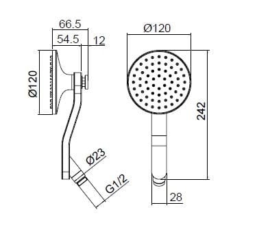 Набор для ванны с 4 отверстиями и ручным душем Zazzeri JK21 ARCH-00038157 - Вид №3