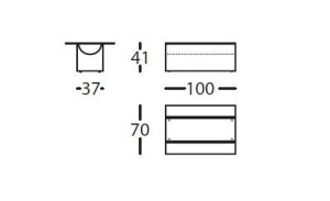 Прямоугольный журнальный столик из дерева и стекла