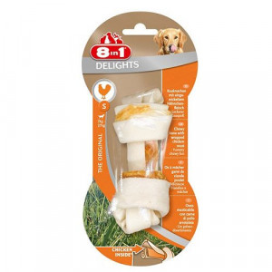 Т0043077 Лакомство для собак DELIGHTS S Косточка для мелких и средних пород 11см 8 in 1