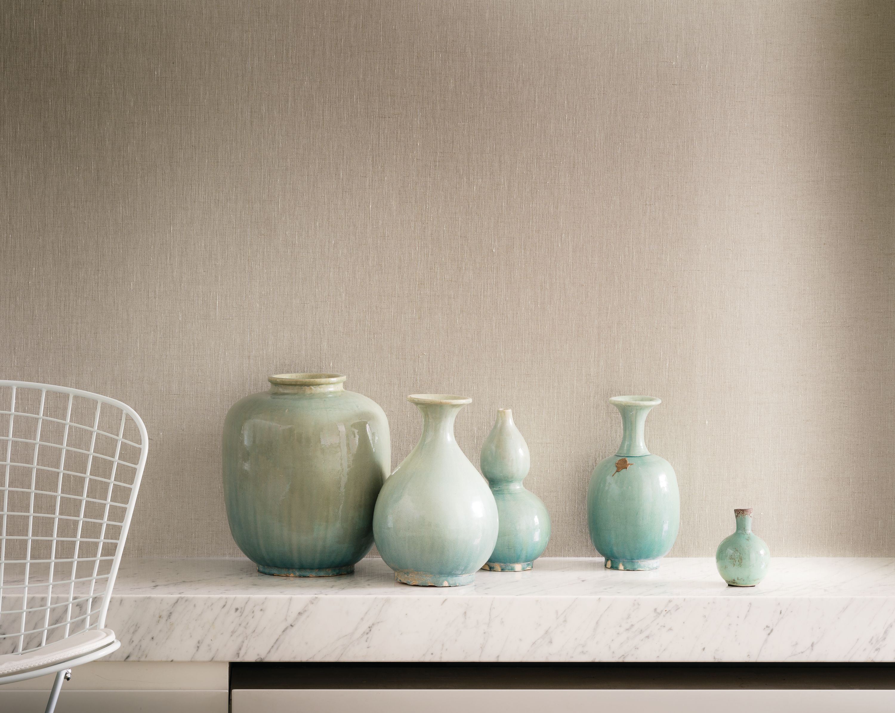 Льняная однотонная настенная ткань Casamance Parallèle ARCH-00129096 - Вид №1