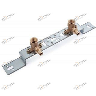 REHAU Монтажный блок рельефная планка 75/150 + 2 водорозетки 16-Rp 1/2"ВР RX (латунь) 366141