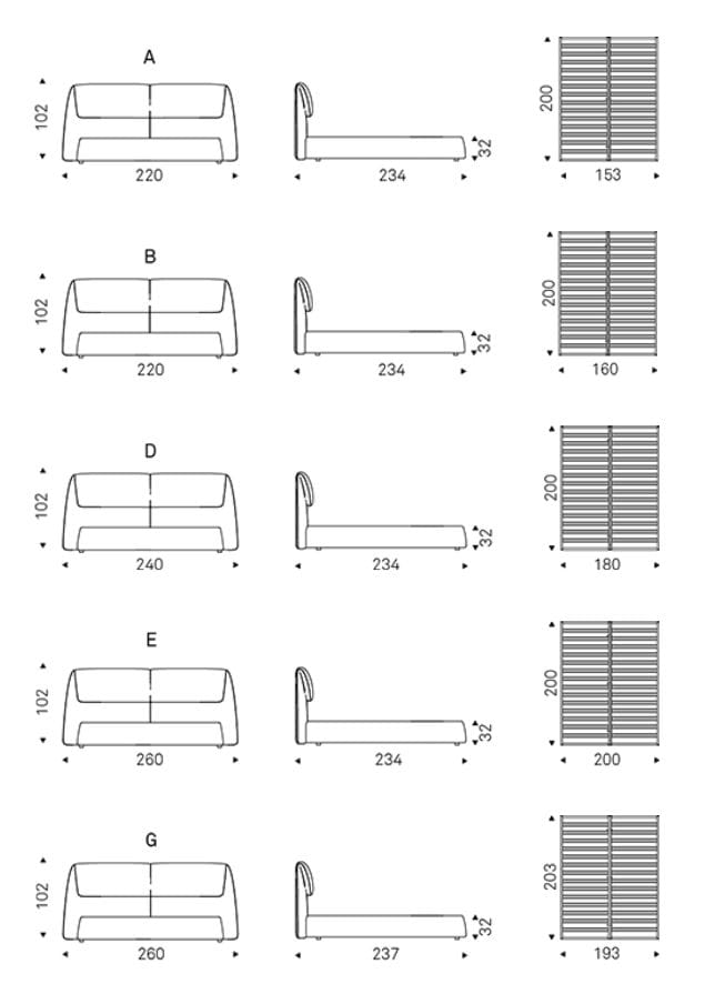 Двуспальная мягкая кровать из ткани Cattelan italia SIMON ARCH-00103324 - Вид №6