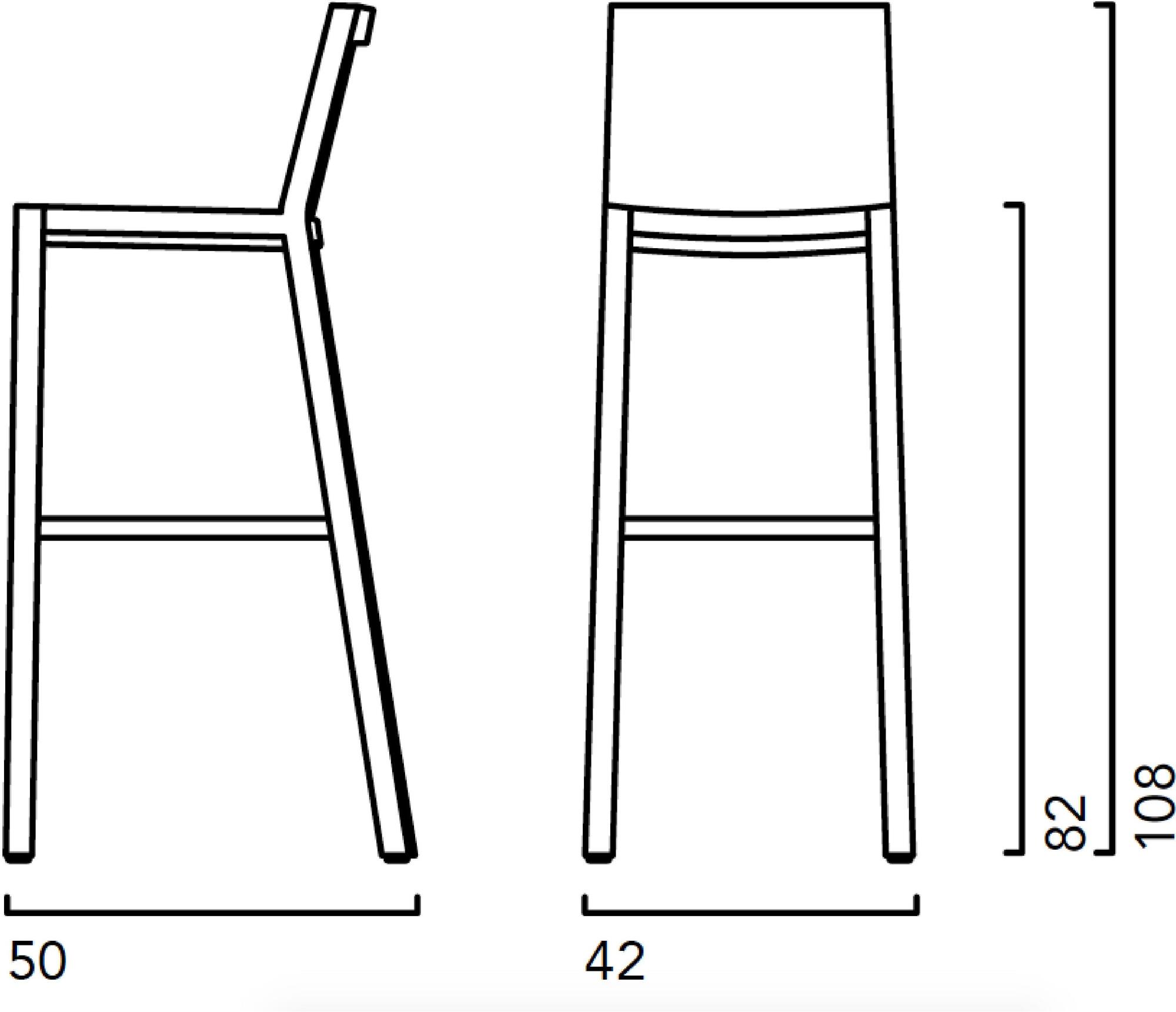 Crassevig Высокий табурет из массива дерева Bianca sun-id-1430334 - Вид №3