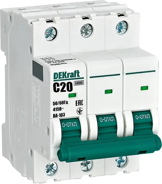 Автоматический выключатель DEKraft ВА-103 3P для защиты электросети 84509387