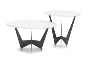 Круглый мраморный журнальный столик