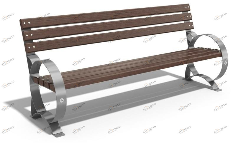 ENCHO ENCHEV - ETE Скамья из дерева и металла со спинкой  48 