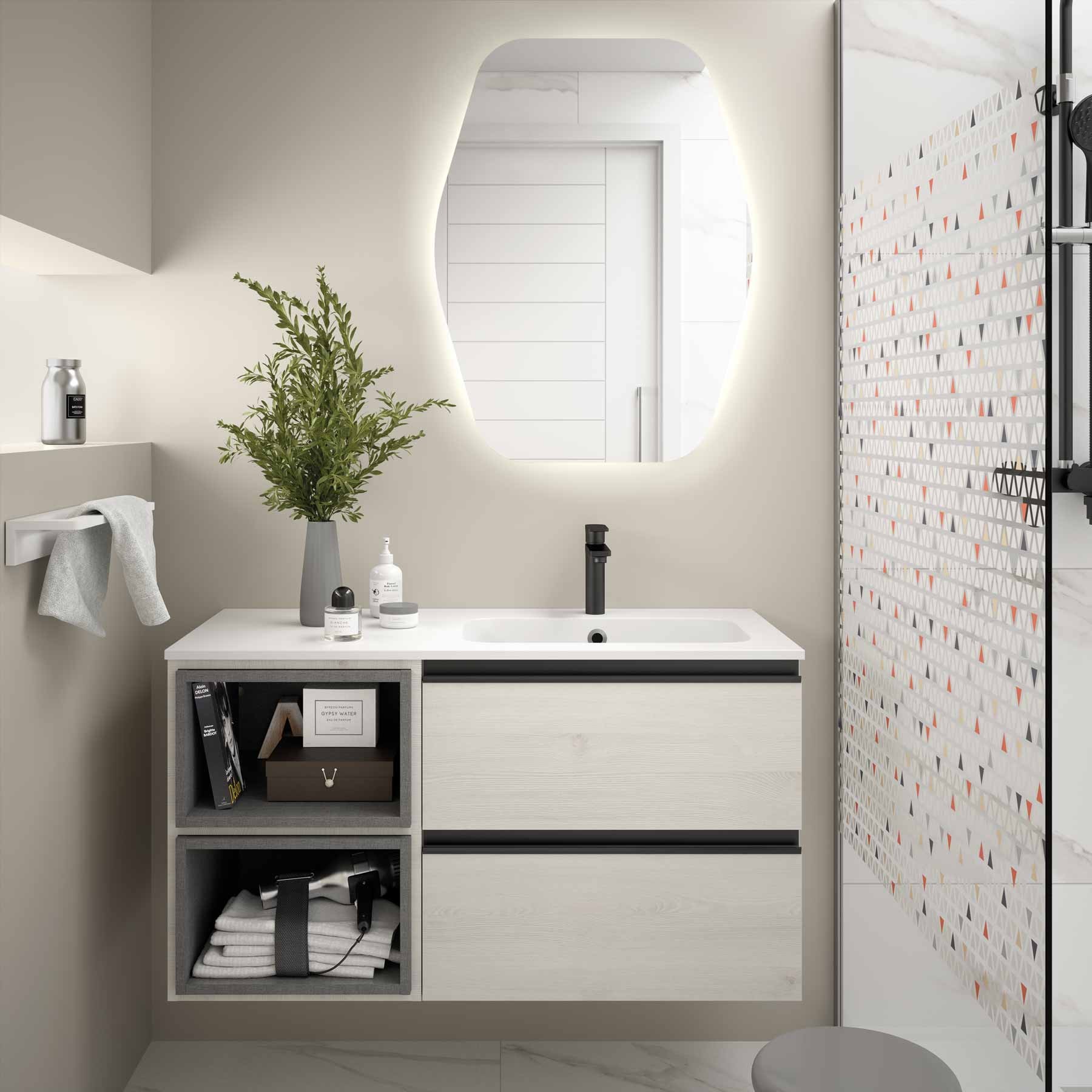 18689 SALGAR Раковина SOFIA 1005 Тумба слева MINERALMARMO 1005 x 15 x 460 мм - Вид №2