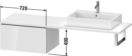 LC585402121 Шкафчик для консоли L-Cube #LC5854 720 x 547 мм Орех темный декор Duravit - Вид №1