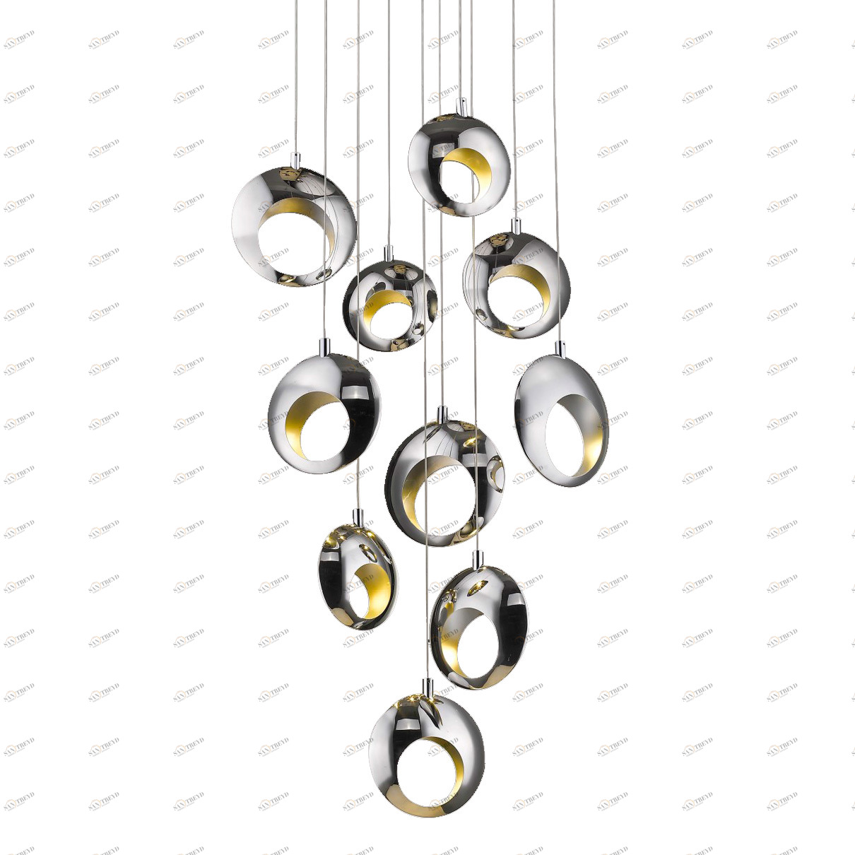 Светильник подвесной 150х47 см хром Delight Collection P98032-10 DELIGHT COLLECTION ДИЗАЙНЕРСКИЕ 00-3882317 Прозрачный;хром 