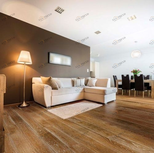 Массивная доска Ashton Валенсия Дуб Рустик с брашью (Текстурированная) 910х123 мм 1000300021