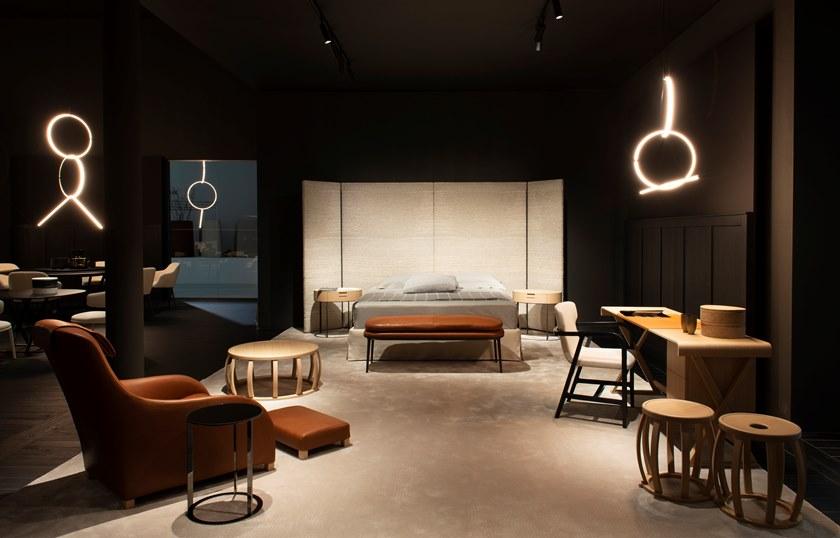 Maxalto Двуспальная кровать из ткани с высоким изголовьем sun-id-1504384 - Вид №2