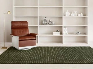 Kasthall Прямоугольный коврик из шерсти и льна в полоску Grönska 14128