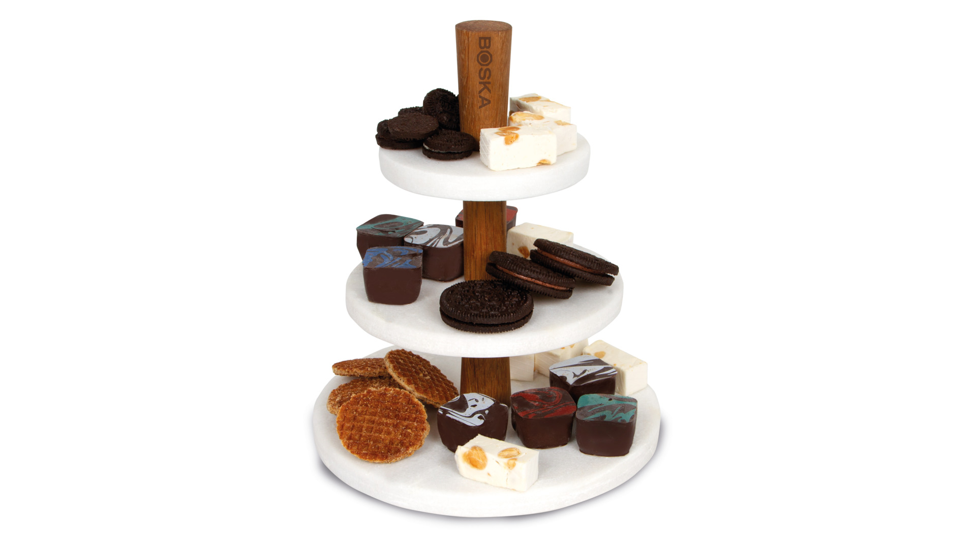 10640469 Boska Блюдо сервировочное трехъярусное Boska "Шоколад" 23см, мрамор Мрамор  - Вид №2