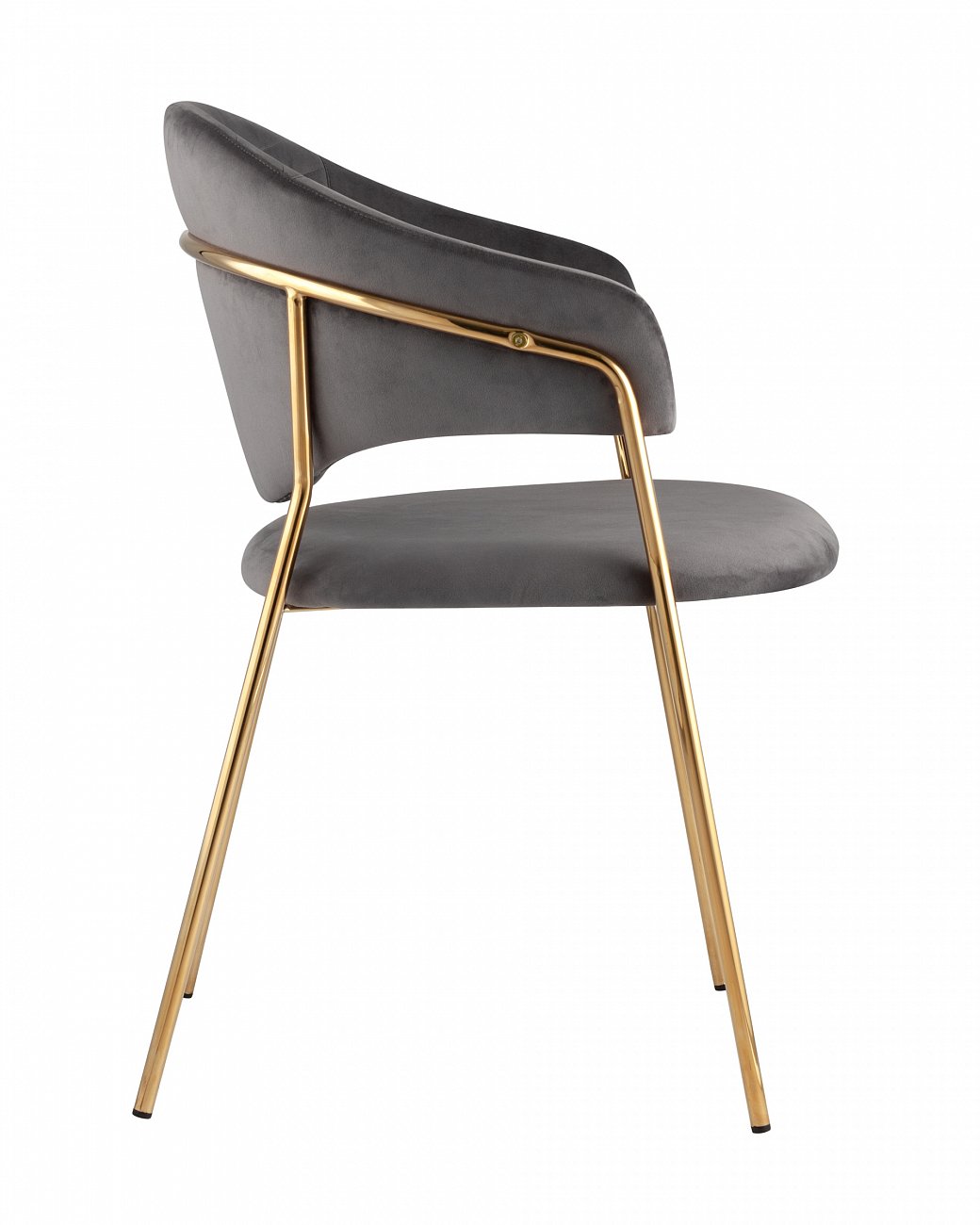 Стул с подлокотниками темно-серый вельветовый "Эвита" STOOL GROUP ДИЗАЙНЕРСКИЕ, ИНТЕРЬЕРНЫЕ 00-3881848 Серый  - Вид №2