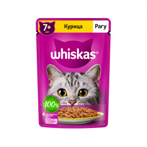 ПР0059376 Корм для кошек старше 7 лет, курица рагу пауч 75г WHISKAS