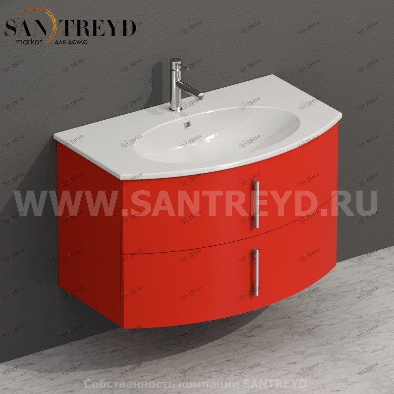 MDMC80Y149 Тумба с двумя ящиками 78 см красная Globo 4ALL Италия Ceramica Globo