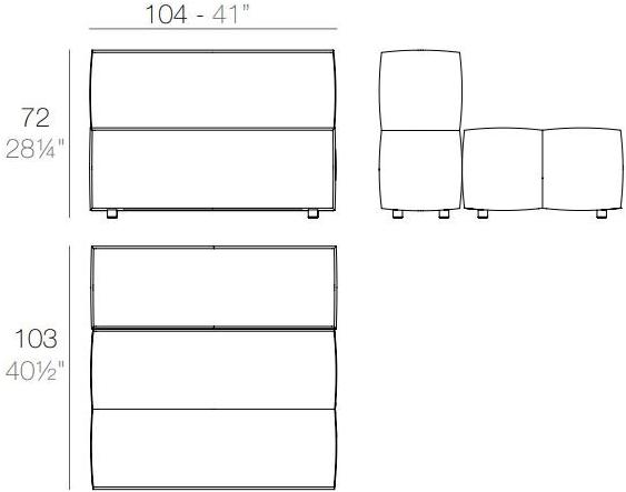 VONDOM Садовый диван из модульной ткани Tablet sun-id-1411241 - Вид №10