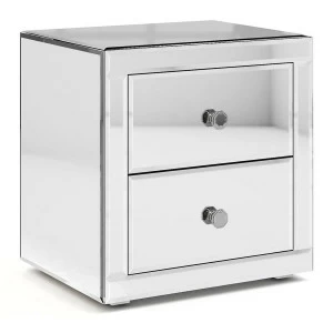 Прикроватная тумбочка дизайнерская зеркальная "Самили" GRAUM  304060 Зеркальный