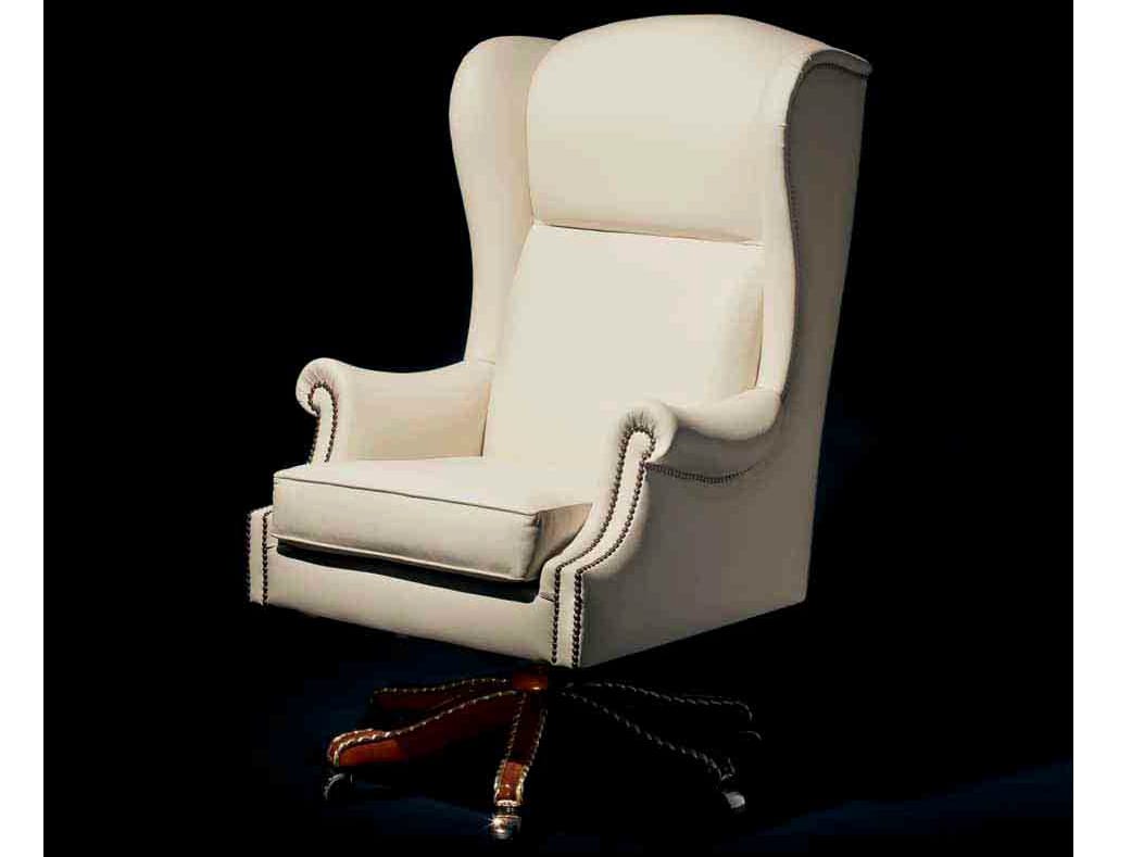 Кожаное вращающееся кресло с колесами OAK Галерея ARCH-00076215 - Вид №1