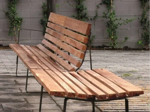 URBIDERMIS Скамья из массива дерева с подлокотниками со спинкой Bilateral