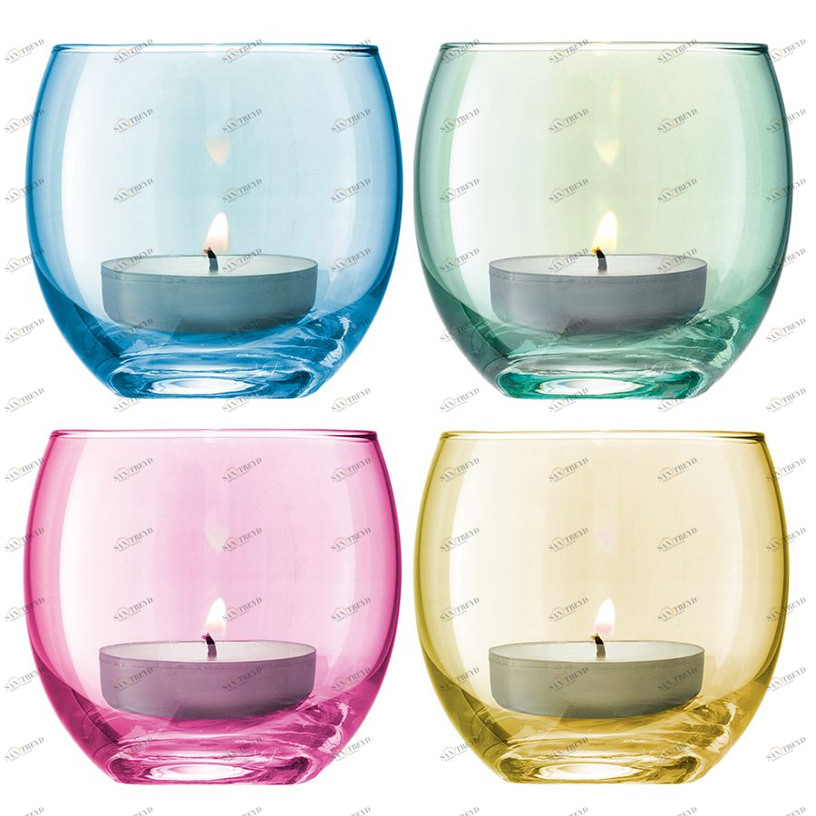 Набор из 4 подсвечников для чайных свечей Polka пастель LSA International G57006294