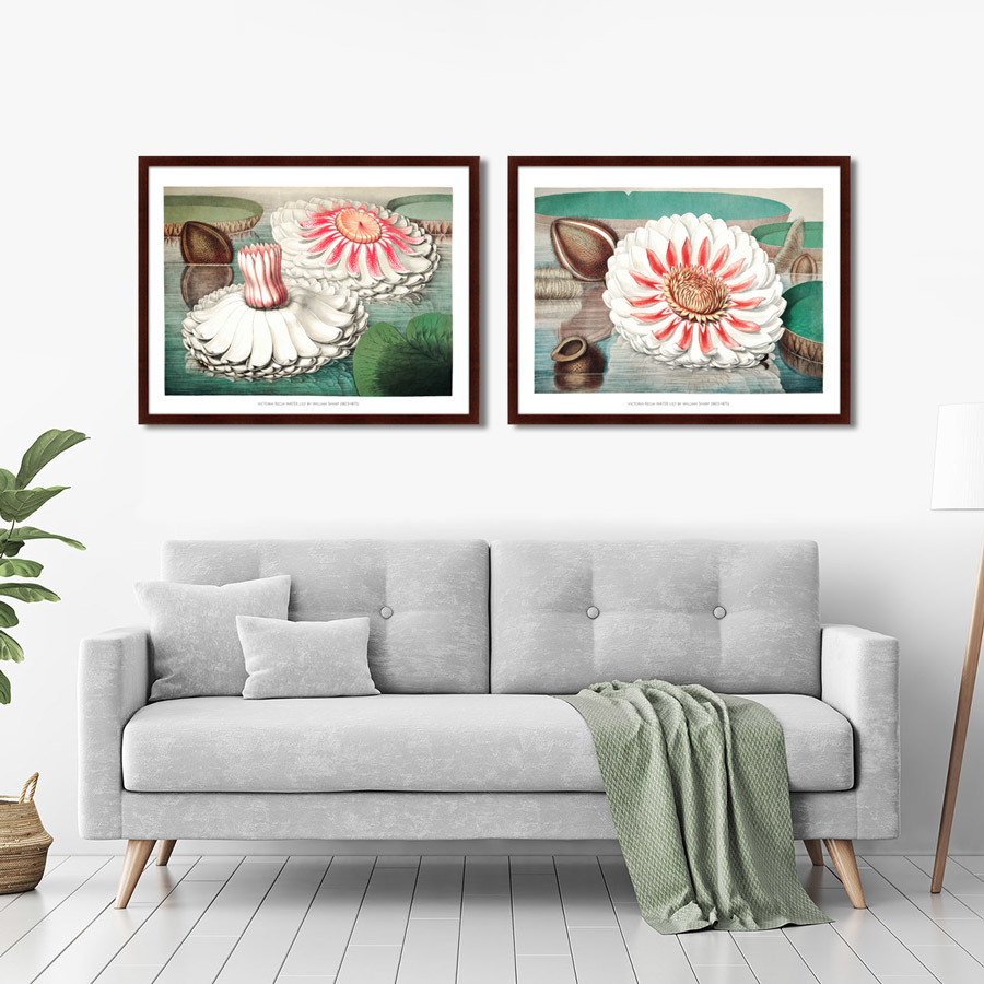 Картина в раме 78,5х100 см Water lily during bloom, 1870г. КАРТИНЫ В КВАРТИРУ  264208 Зеленый;коричневый;розовый;разноцветный  - Вид №3