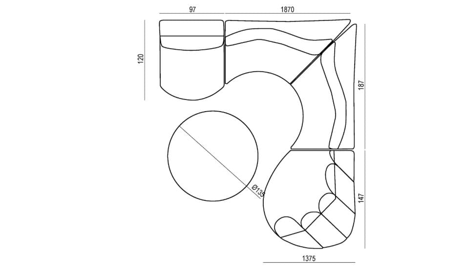 Модульный тканевый диван Collett & Victor COMPORTA ARCH-00149539 - Вид №4