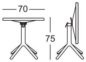 SCAB DESIGN Квадратный стол со складной столешницей с основанием 4 звезды sun-id-1401317 - Вид №6