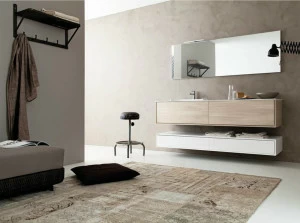 NOVELLO Подвесная тумба под умывальник из hpl с зеркалом Libera 3d