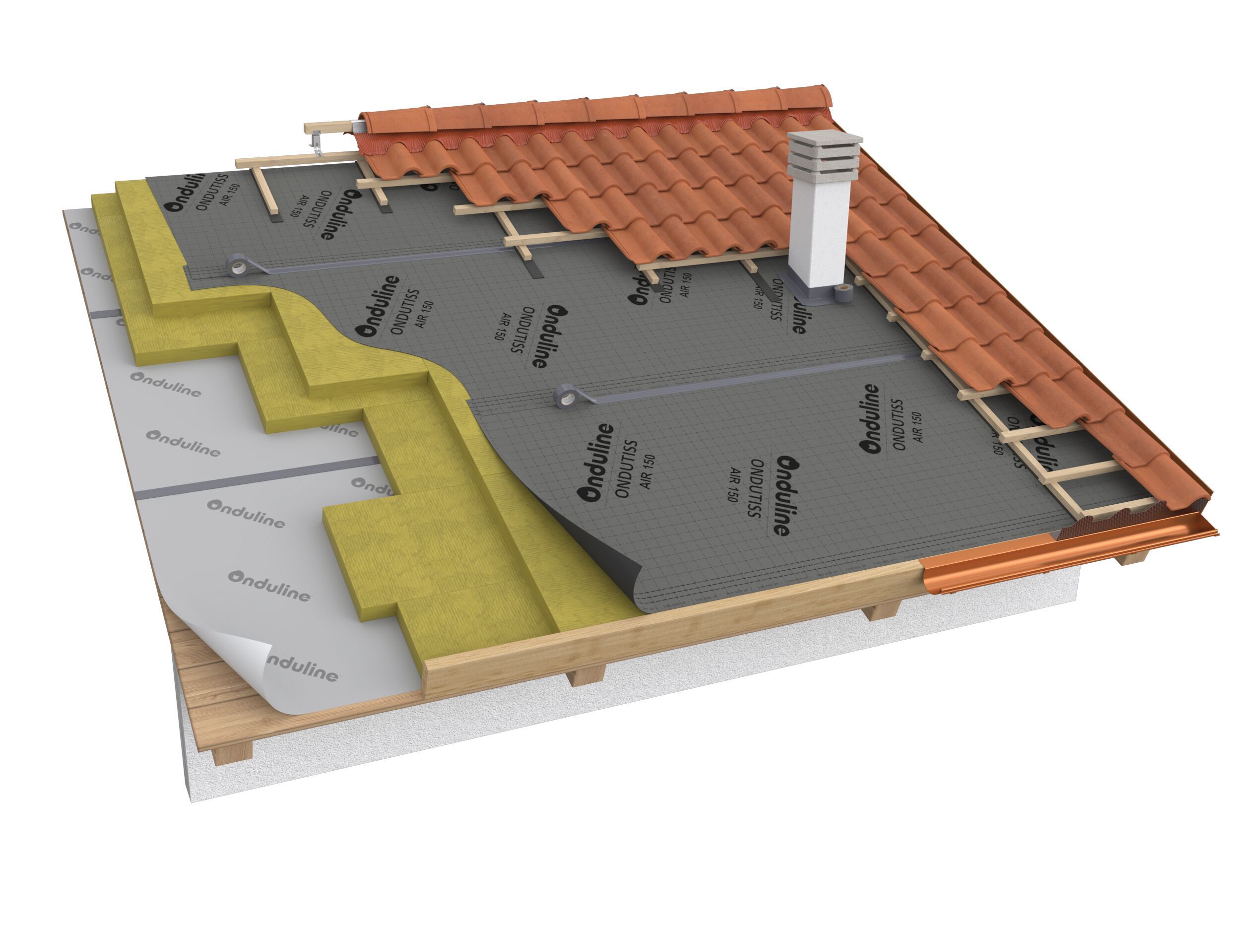 Паровая мембрана с высокой воздухопроницаемостью ONDULINE ITALIA ONDUTISS ARCH-00029557 - Вид №1