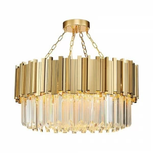 Люстра стеклянная на 6 ламп 35х60 см золотая Barclay MD19090002-6A DELIGHT COLLECTION ДИЗАЙНЕРСКИЕ 00-3883111 Золото;прозрачный