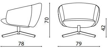 True Design Кресло из ткани с 4 спицами и подлокотниками Not sun-id-1453526 - Вид №5