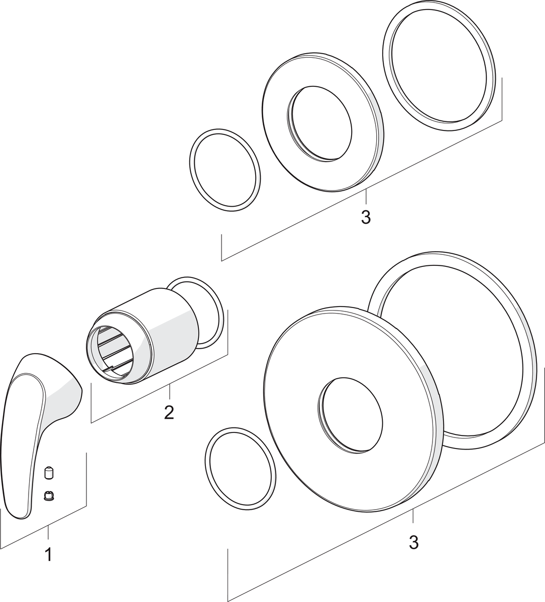 Oras 1485 Панель смесителя для душа 1485 Polara Хром  - Вид №3