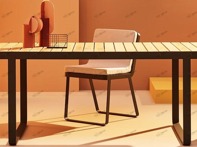 Terraforma Садовый стул из нержавеющей стали и дерева Makemake Mksesbte/1 - mksesbte/2