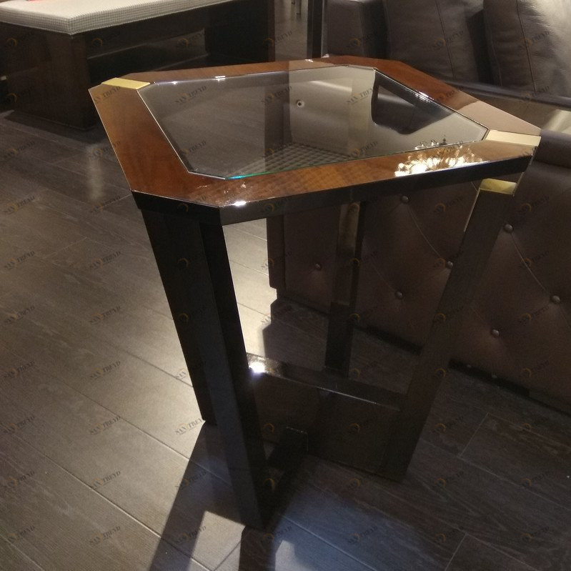 Приставной столик коричневый Coral HURTADO CORAL 00-3981633 Коричневый;черный