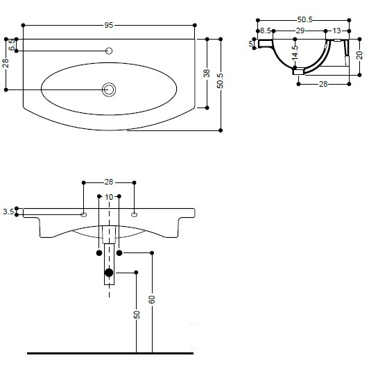 41884 Встроенная раковина под столешницу овальная Santreyd  - Вид №2