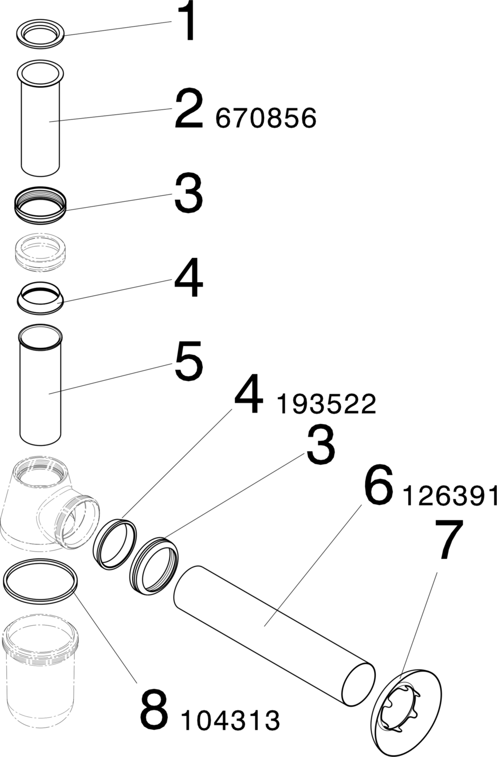 Канализационная арматура  Сифоны для умывальников и биде  Сифоны и выпуски для умывальников  Трапы VIEGA 125 844 Модель 5763 Santreyd  - Вид №3