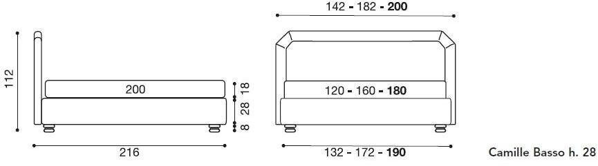 Twils Двуспальная кровать с мягким изголовьем Camille sun-id-1433302 - Вид №1