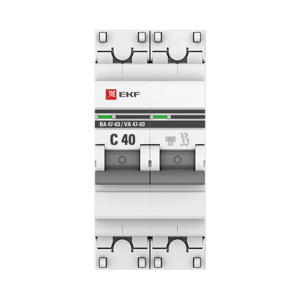 Автоматический выключатель EKF PROxima ВА47-63 2P C40 А 6 кА mcb4763-6-2-40C-pro 82421261 STLM-2023527  - Вид №1