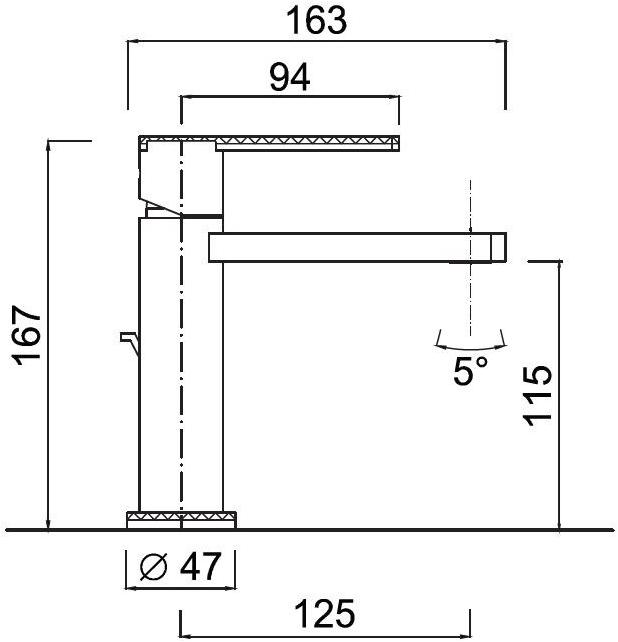 Rubinetteria Giulini Смеситель для умывальника, однорычажный Deluxe - surf F5805adl - Вид №1