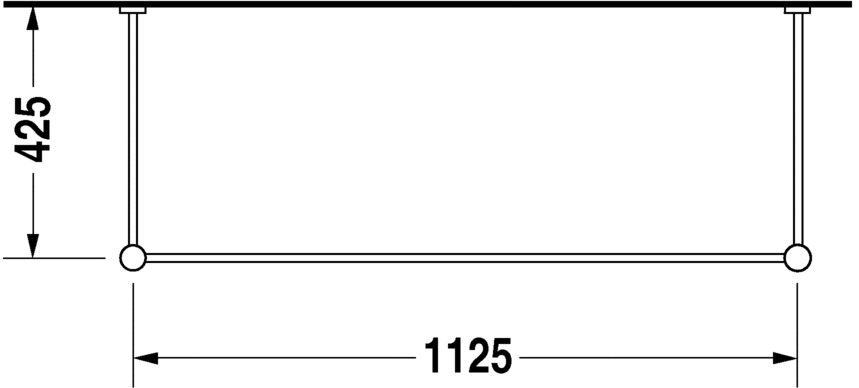 0030741000 Металлическая консоль Vero #003074 Хром Duravit - Вид №2